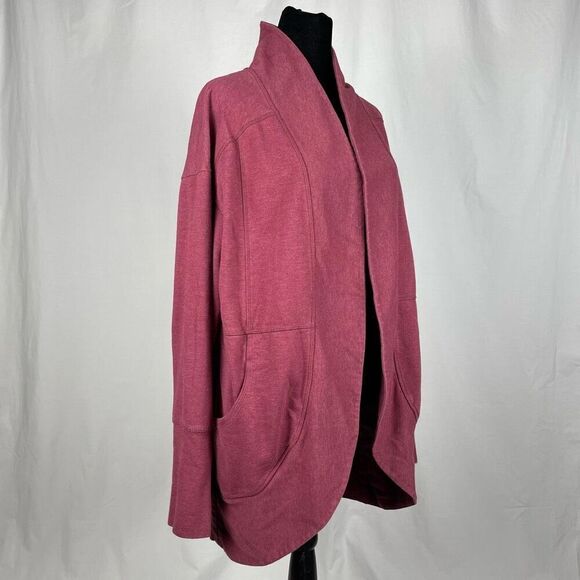 Eddie Bauer Red Fleece Cardigan Wrap - Women’s L - Picture 2 of 9